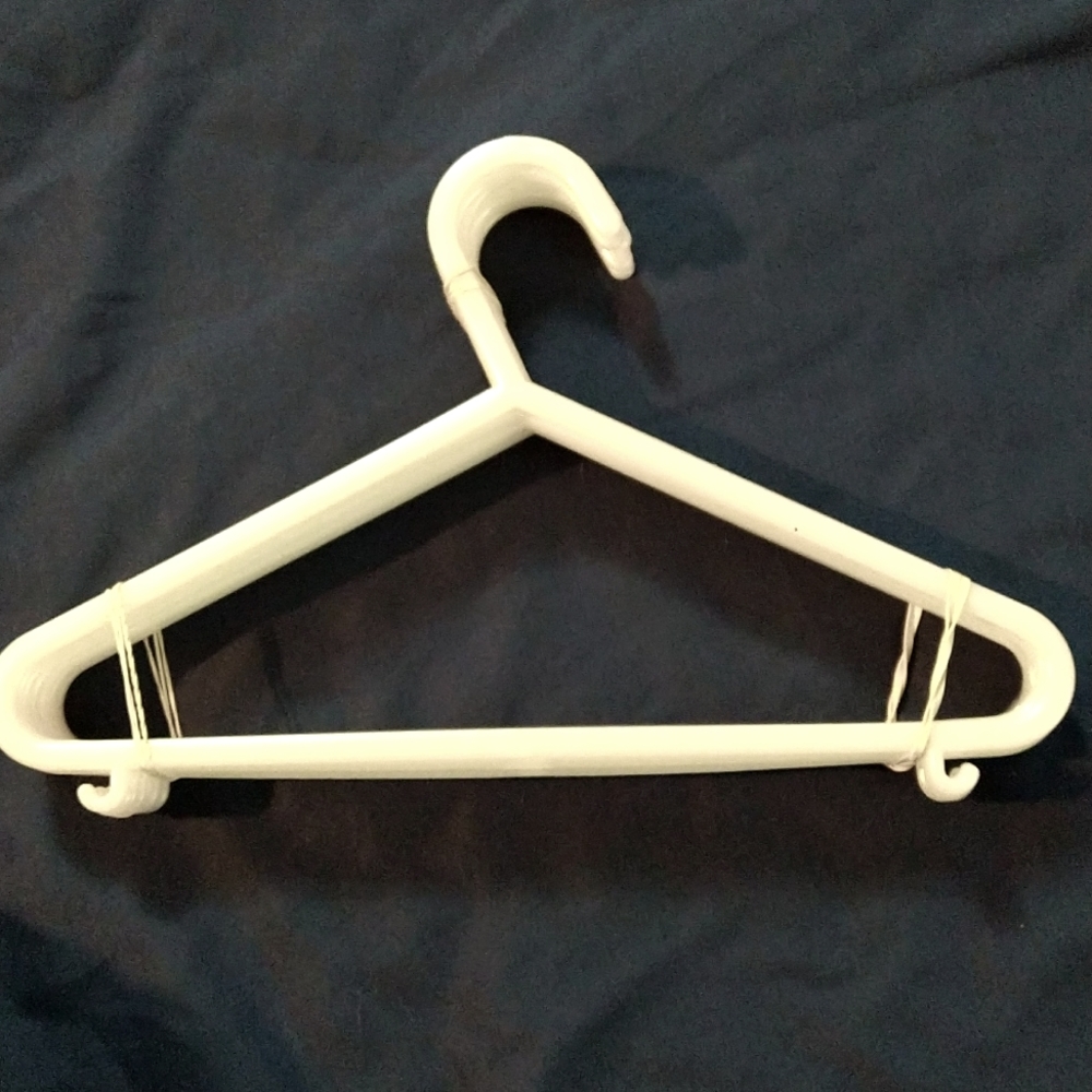 10 White Plastic Baby  Hooked Hangers